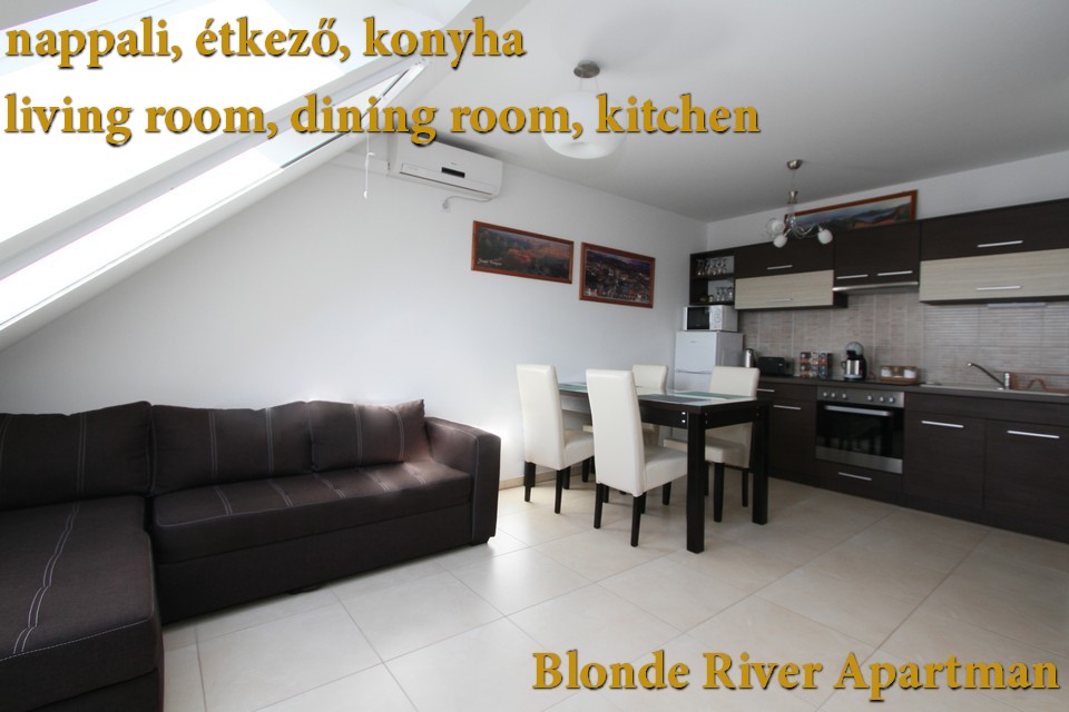 Blonde River Sőtér Apartment - Living room, dining room and kitchen Blonde River Sőtér Apartment - Living room, dining room and kitchen