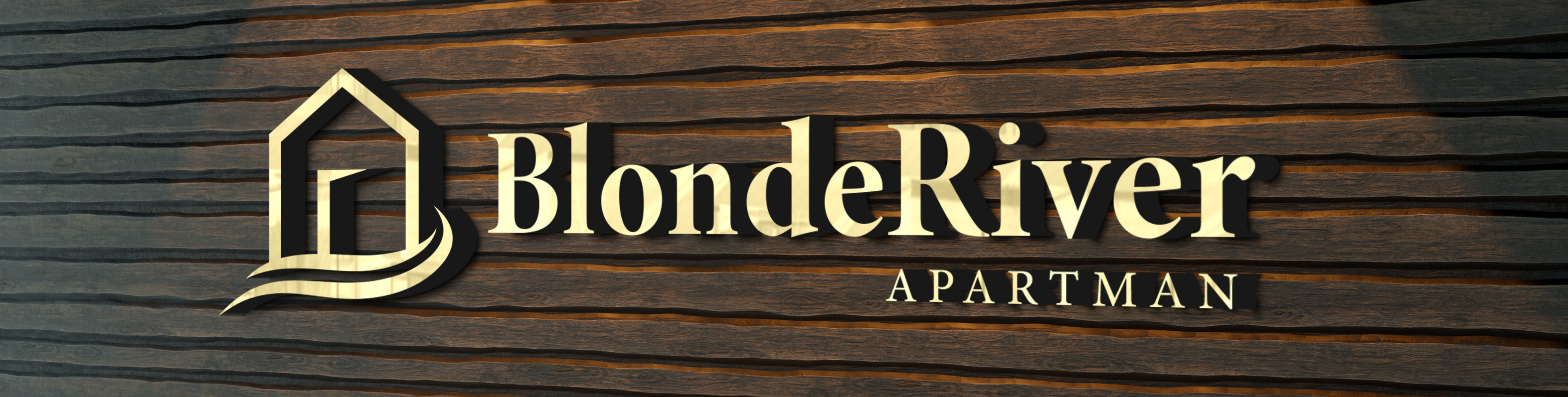 The logo and image of the Blonde River Apartment.
